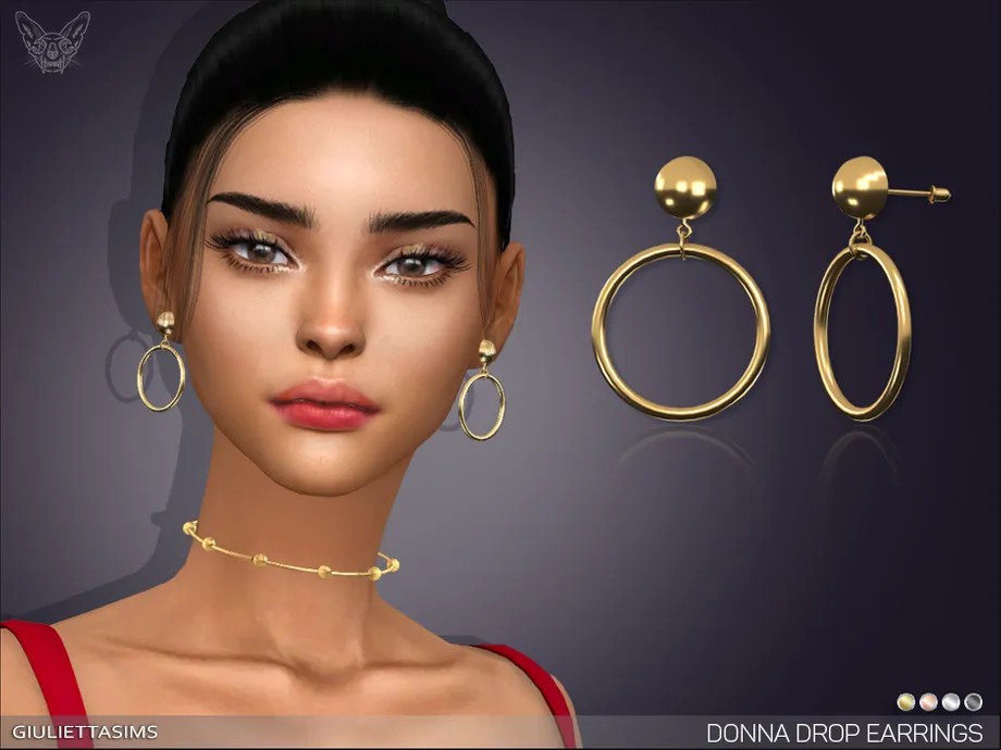 Donna Drop Circle Earrings