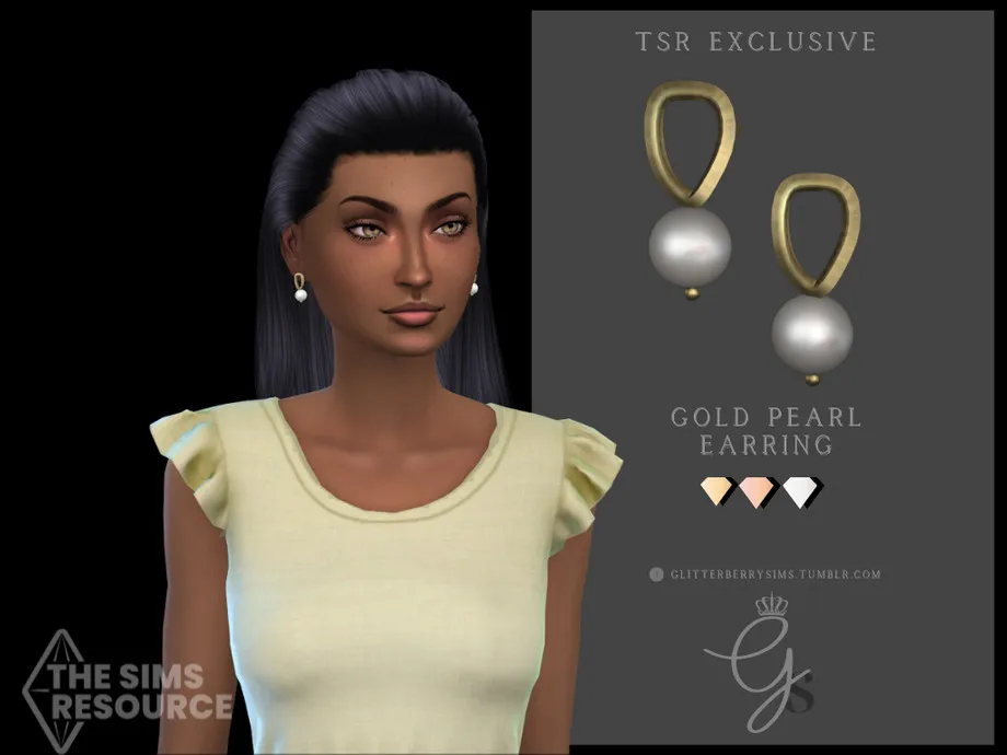 Gold Pearl Earring