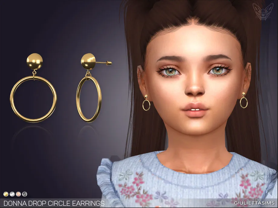 Donna Drop Circle Earrings For Kids