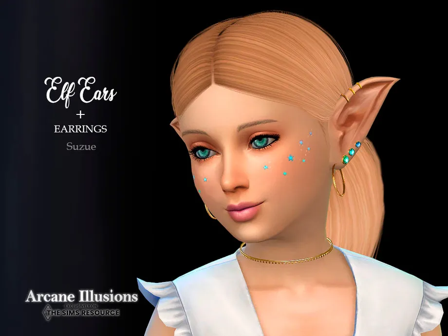 Arcane Illusions Elf Ears + Earrings Child