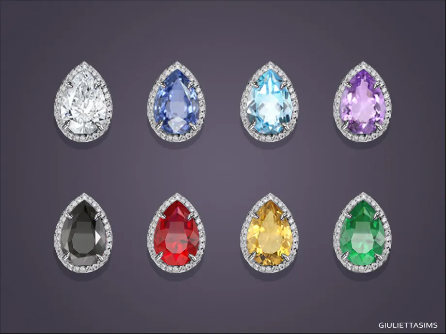 Elizabeth Pear Hallo Stud Earrings