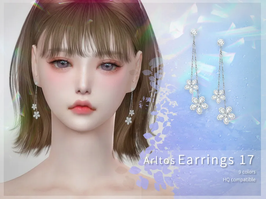 diamond flower earrings / 17