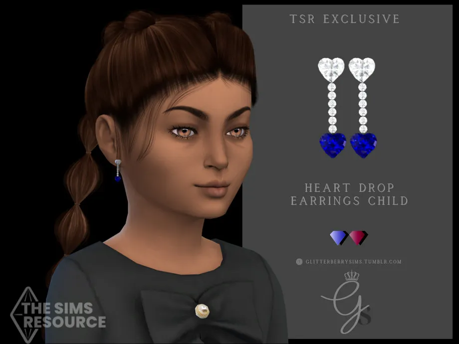 Heart Drop Earrings- CHILD