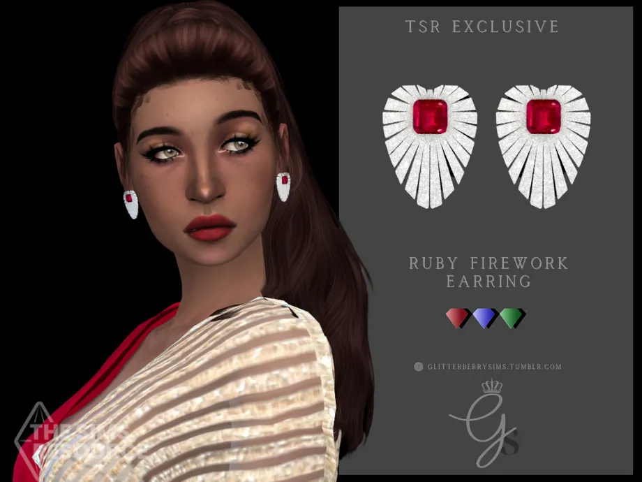 Ruby Firework Earring