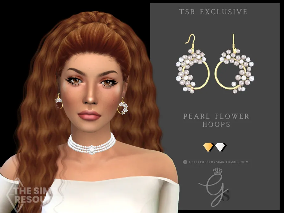 Pearl Flower Hoops