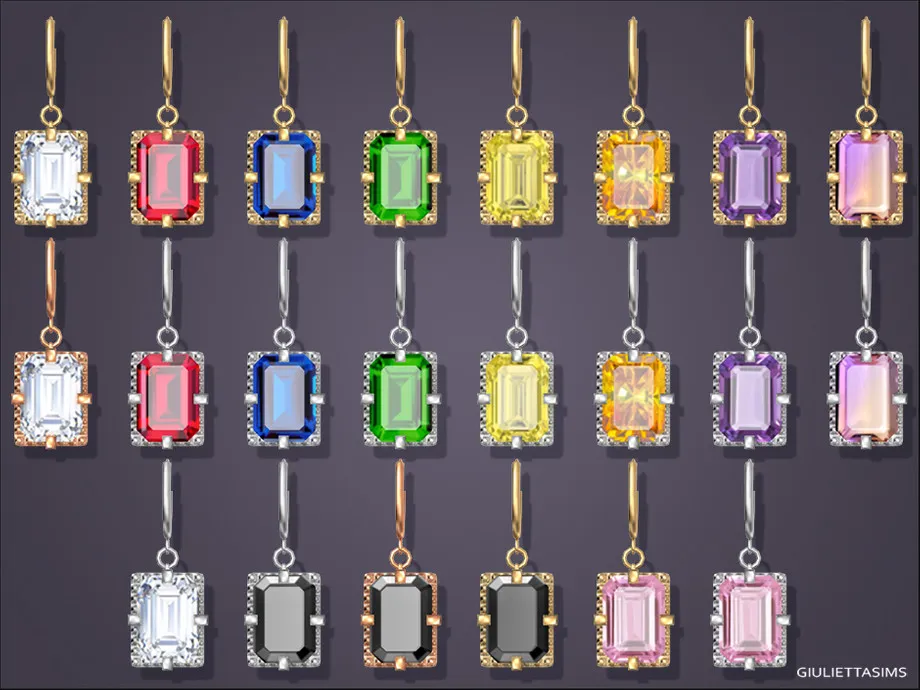 Emerald Cut Drop Earrings