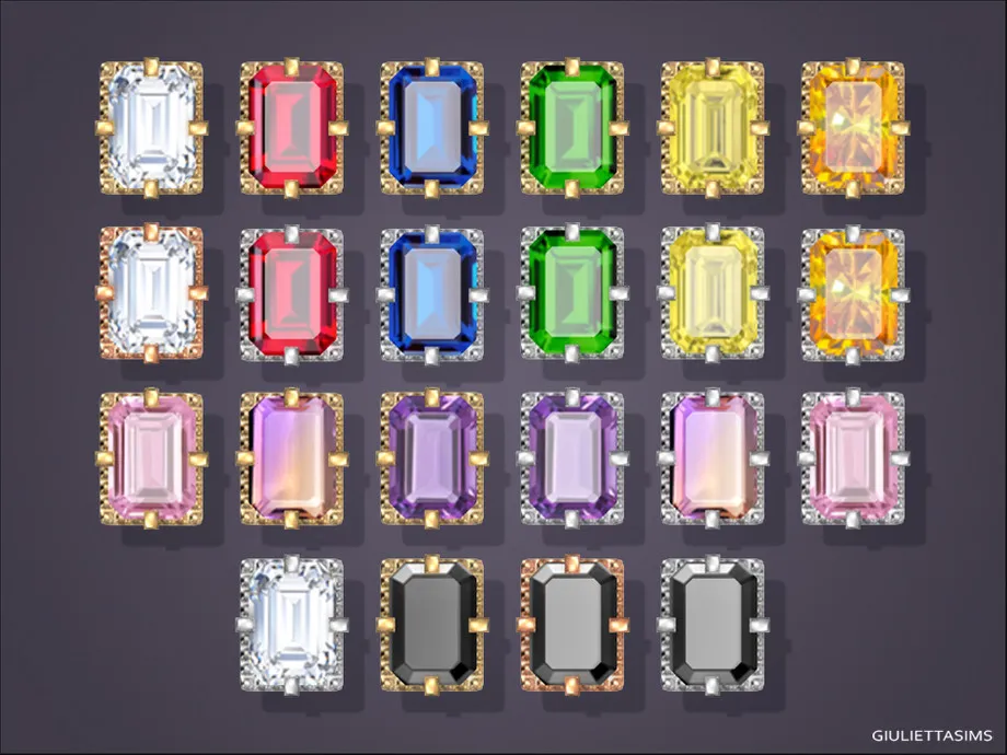 Emerald Cut Stud Earrings