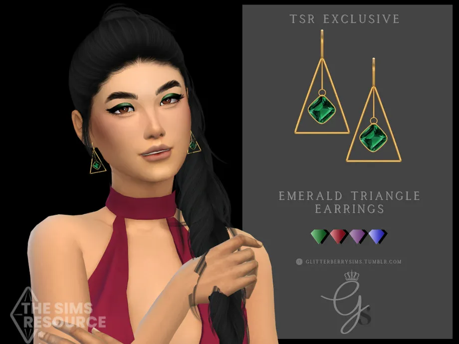 Emerald Triangle Earrings