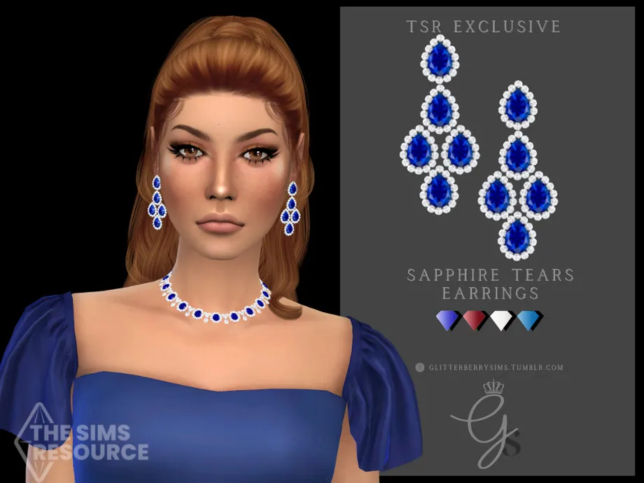Sapphire Tears Earrings