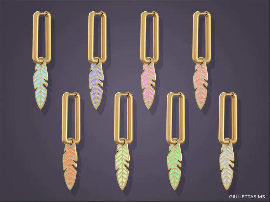 Feather Pendant Earrings