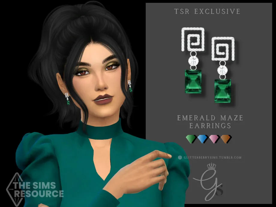 Emerald Maze Earrings