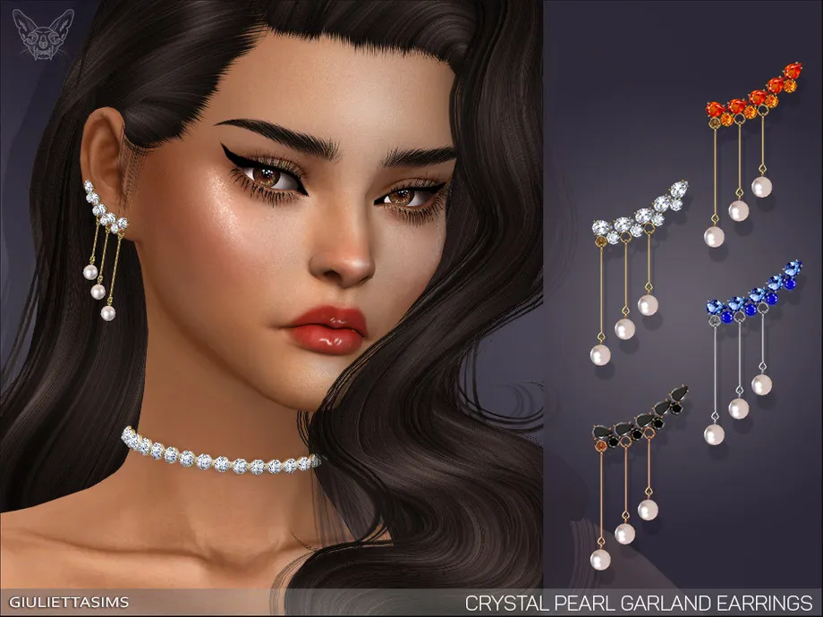 Crystal Pearl Garland Earrings