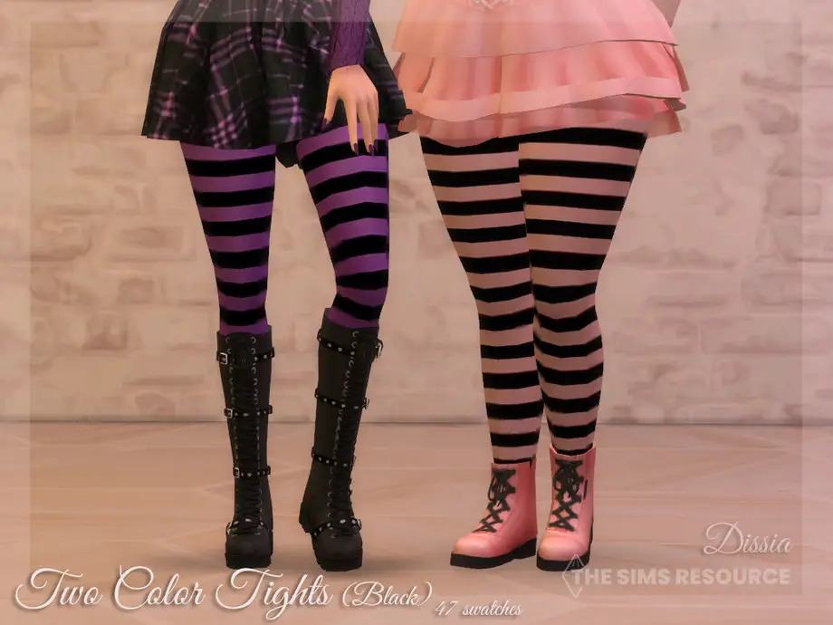 Two Color Tights (Black)