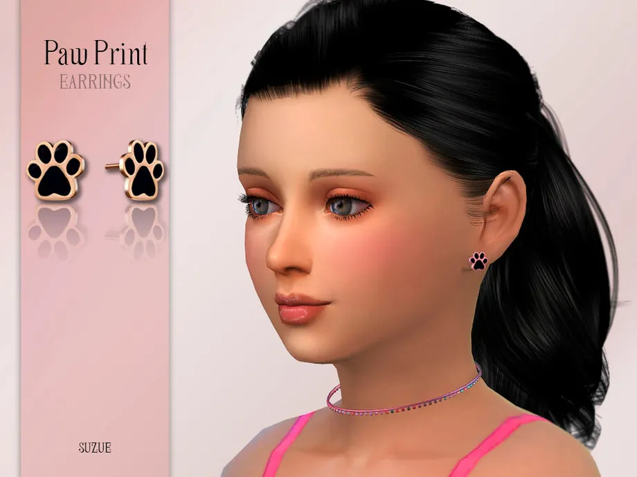 Paw Print Earrings Child