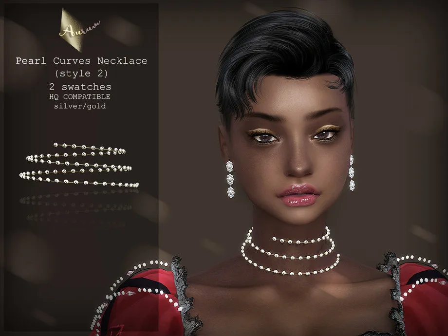 Pearl Curves Necklace (style 2)