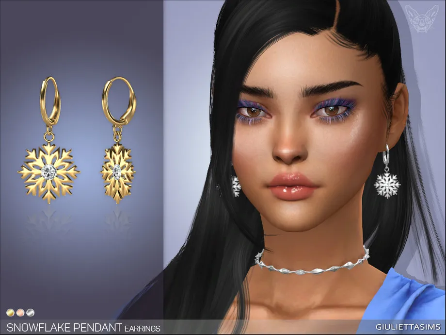 Snowflake Pendant Earrings