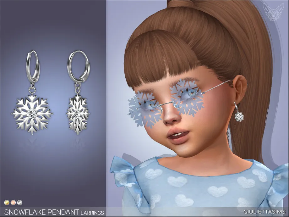 Snowflake Earrings For Toddlers