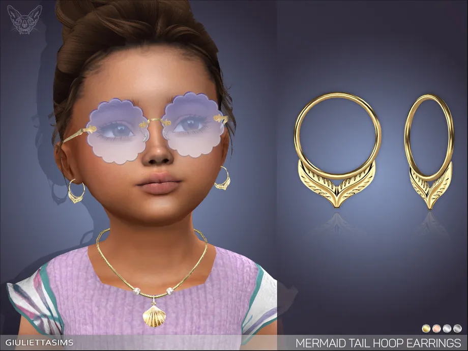 Mermaid Tail Hoop Earrings For Toddlers