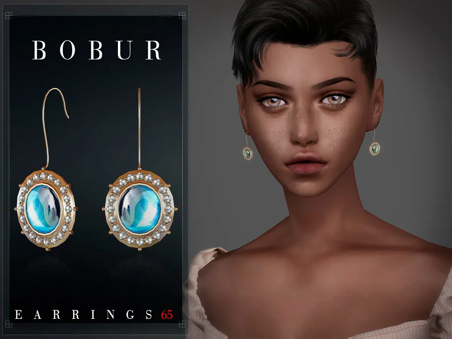 Sapphire earrings with pearls