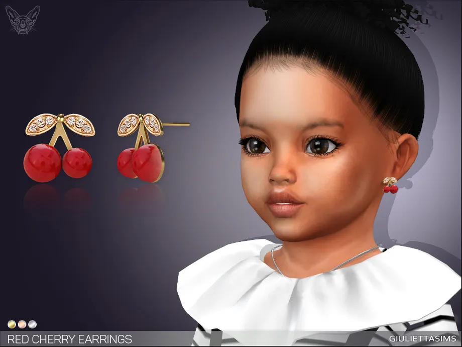 Red Cherry Earrings For Toddlers