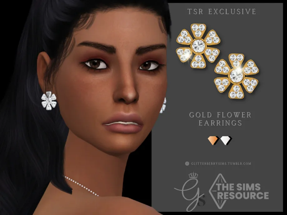 Gold Flower Earring