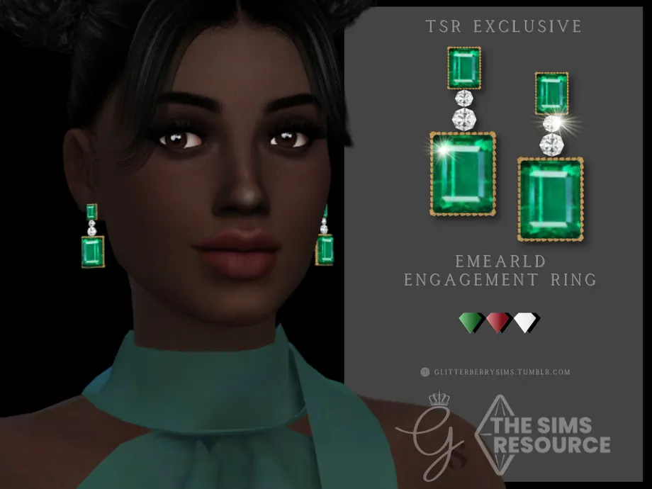 Emerald Engagement Earrings