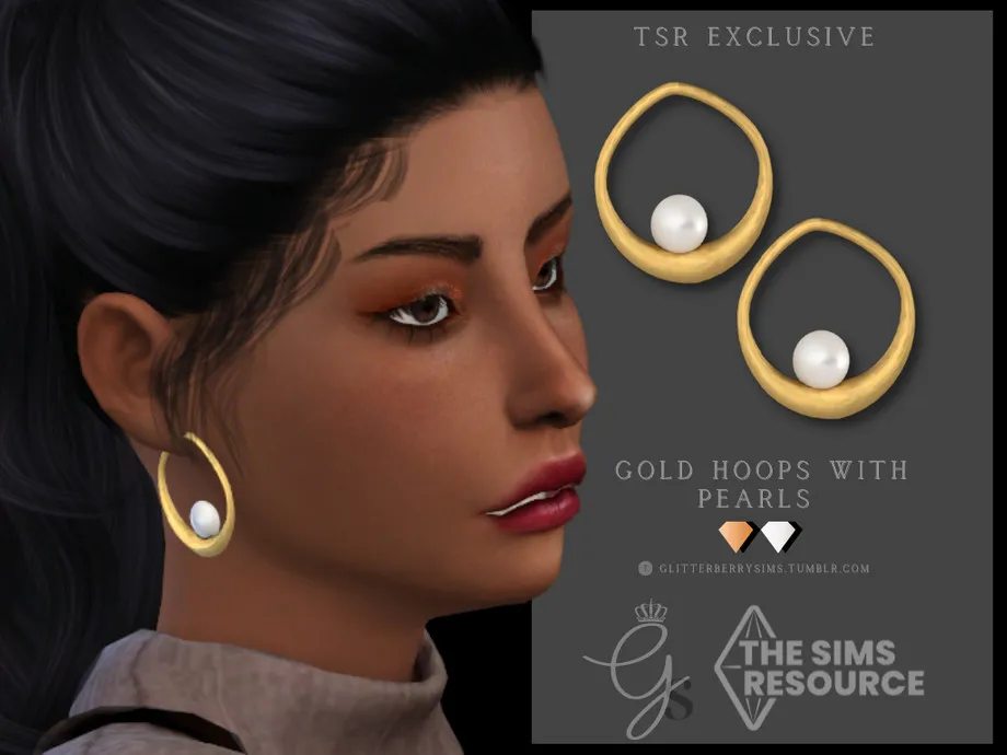 Gold Hoops with Pearls