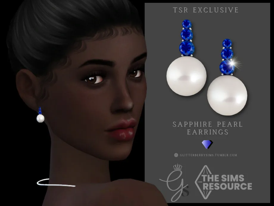 Sapphire Pearl Earrings