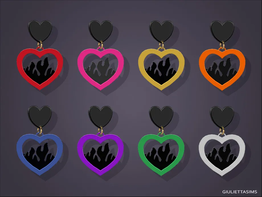 Flaming Heart Earrings