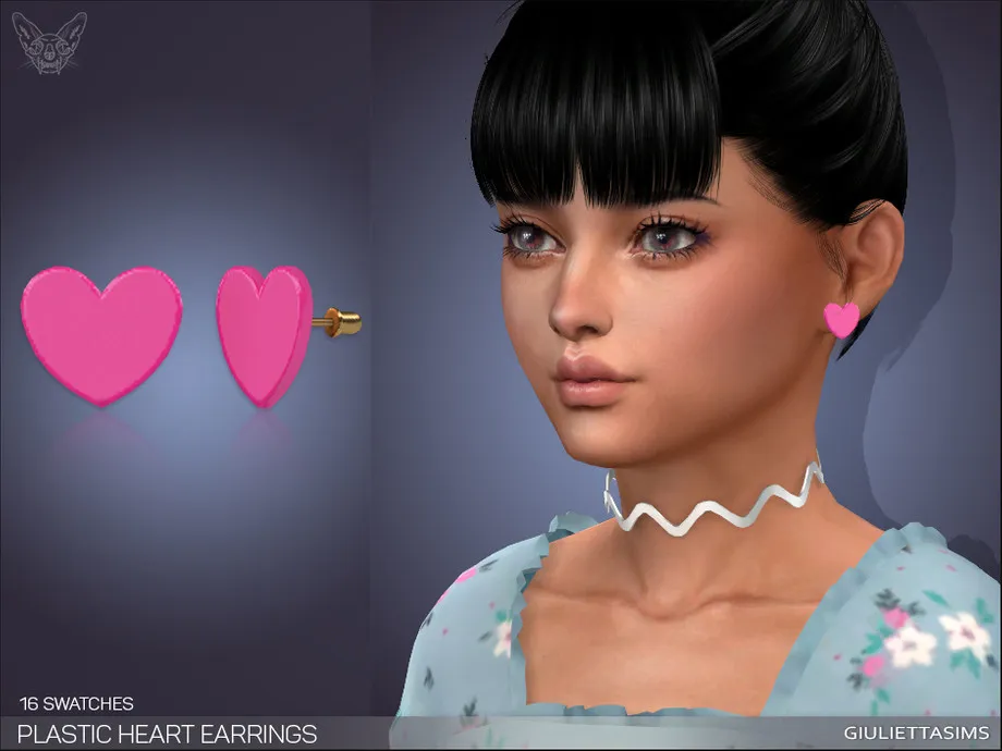 Plastic Heart Earrings For Kids