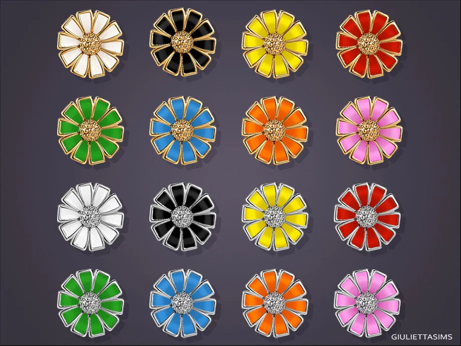 Enamel Daisy Earrings For Toddlers