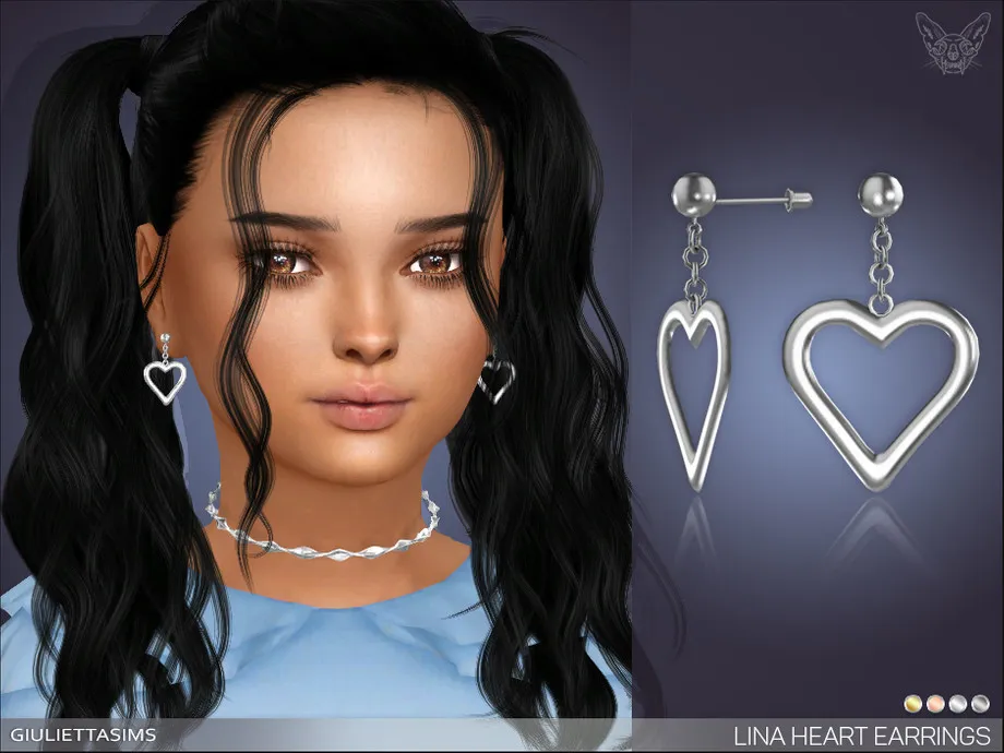 Lina Heart Earrings For Kids