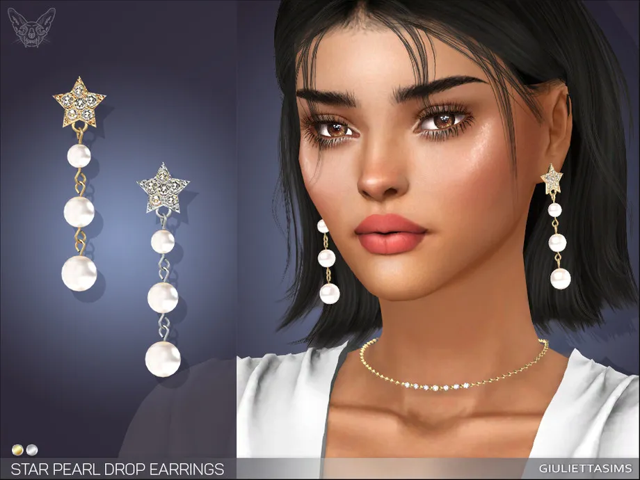 Star Pearl Drop Earrings