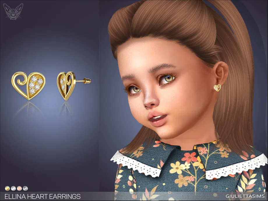 Ellina Heart Earrings For Toddlers