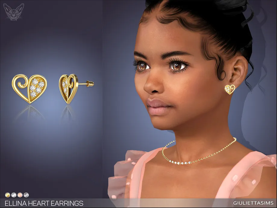 Ellina Heart Earrings For Kids