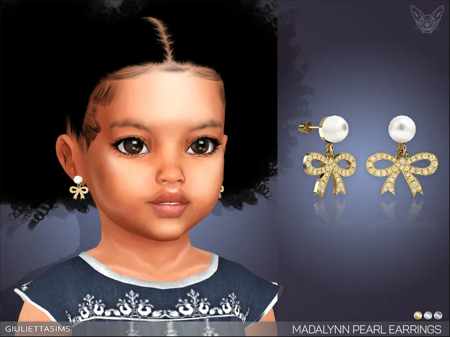 Madalynn Pearl Bow Earrings For Toddlers