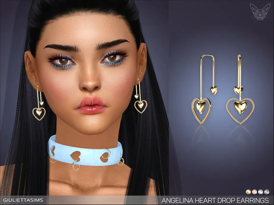 Angelina Heart Drop Earrings