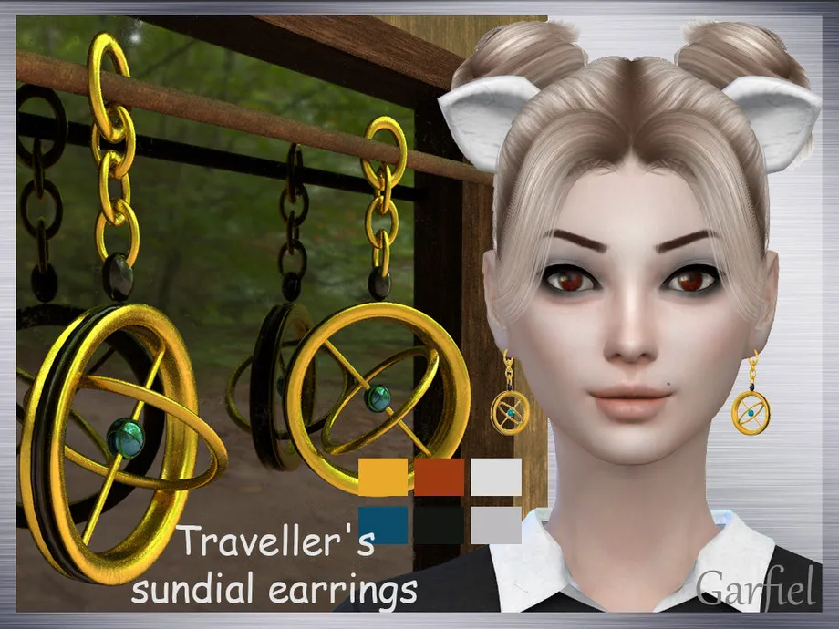 Traveller's sundial earrings