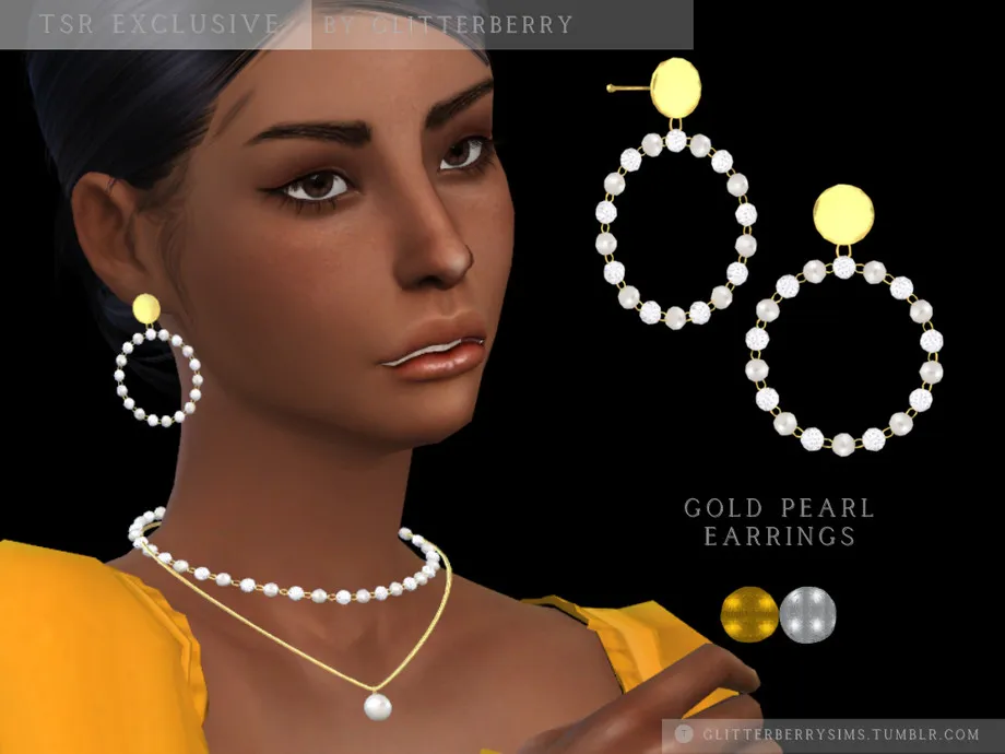 Gold Pearl Earring