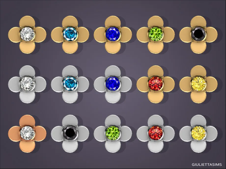 Ashley Crystal Flower Earrings