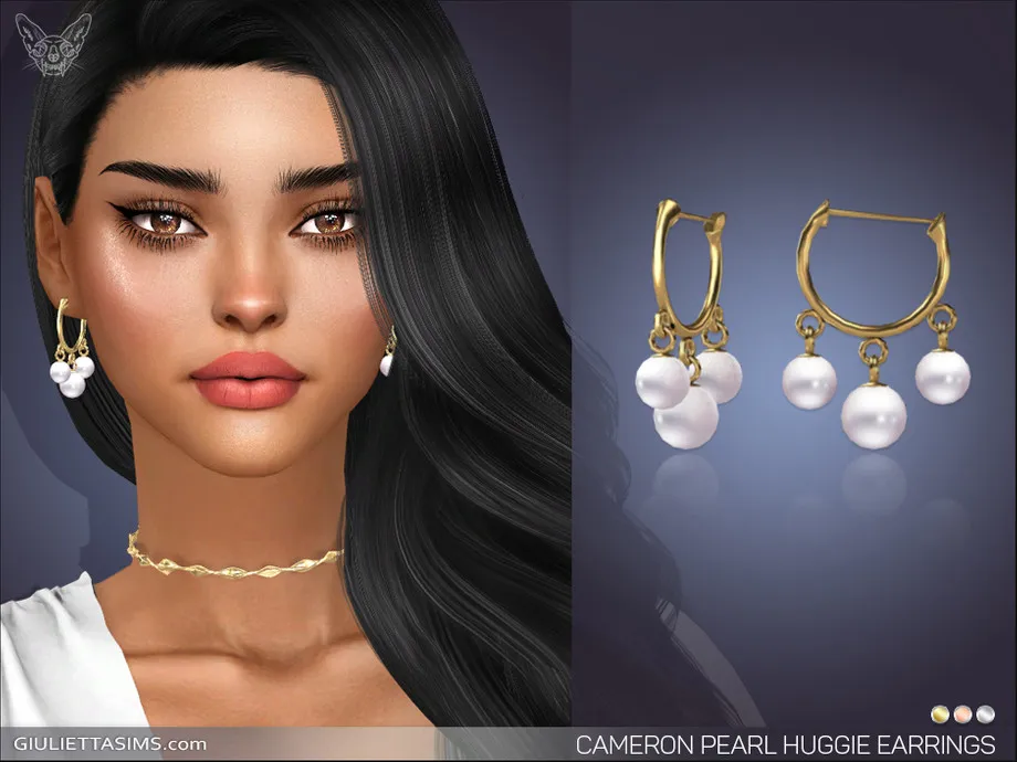 Cameron Pearl Huggie Earrings