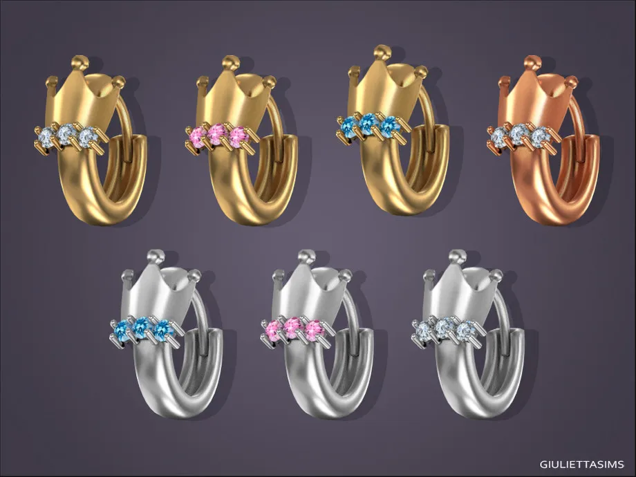 Crown Huggie Earrings