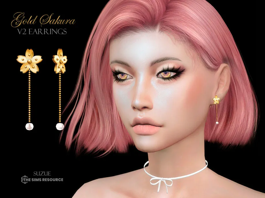 Gold Sakura V2 Earrings