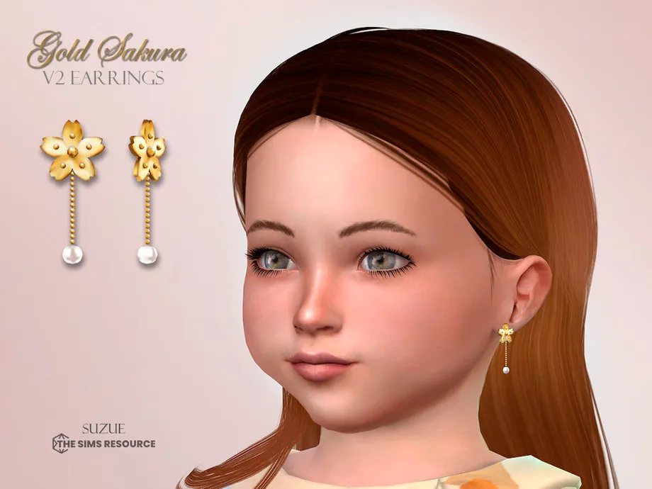 Gold Sakura V2 Earrings Toddler