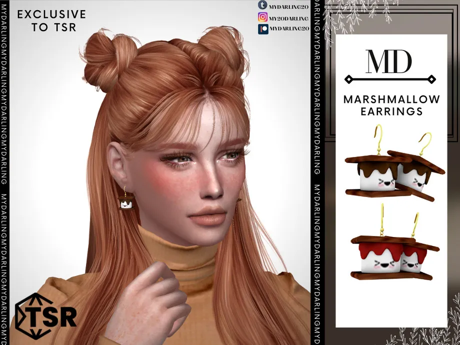 marshmallow earrings Adult