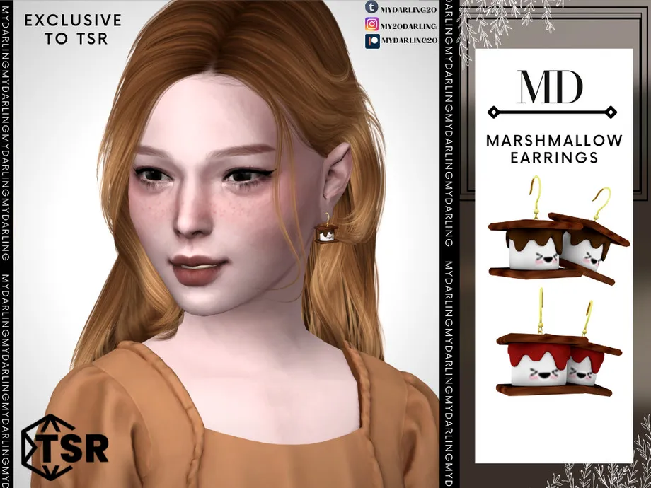 marshmallow earrings Child