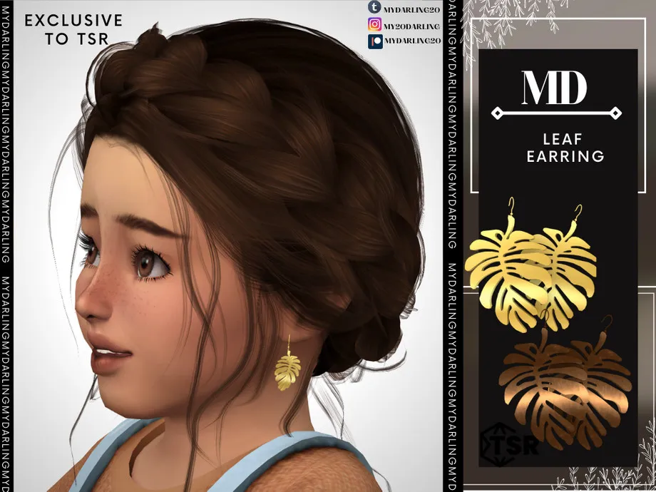 leaf earring toddler