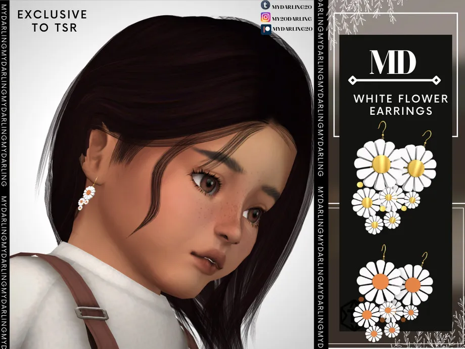 white flower earrings Toddler