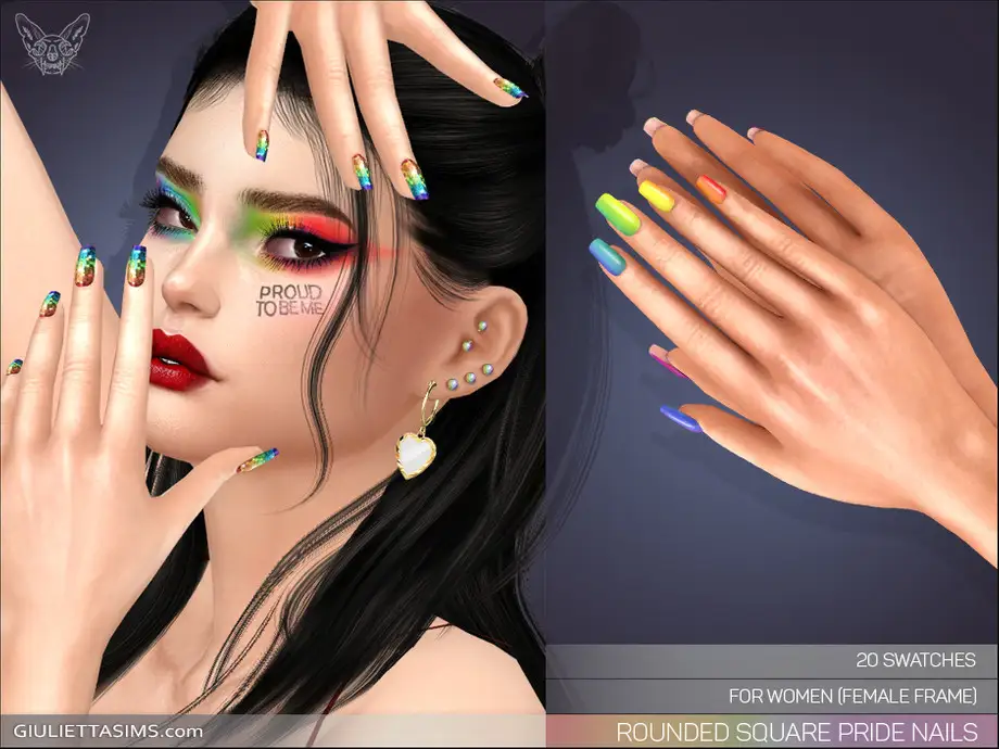 Rounded Square Pride Nails