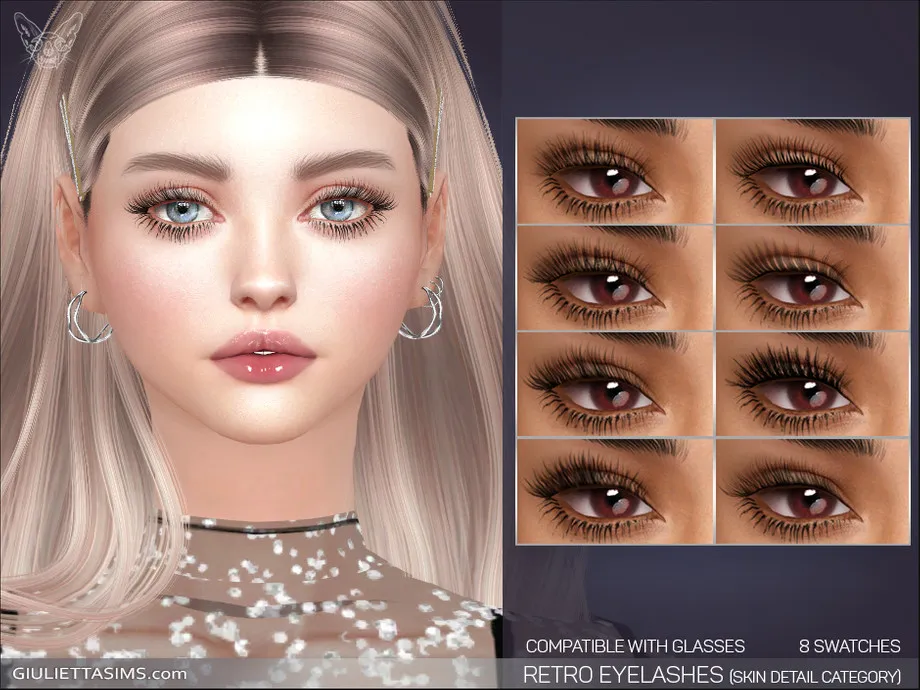 Retro 3D Eyelashes (mask detail) UPDATED